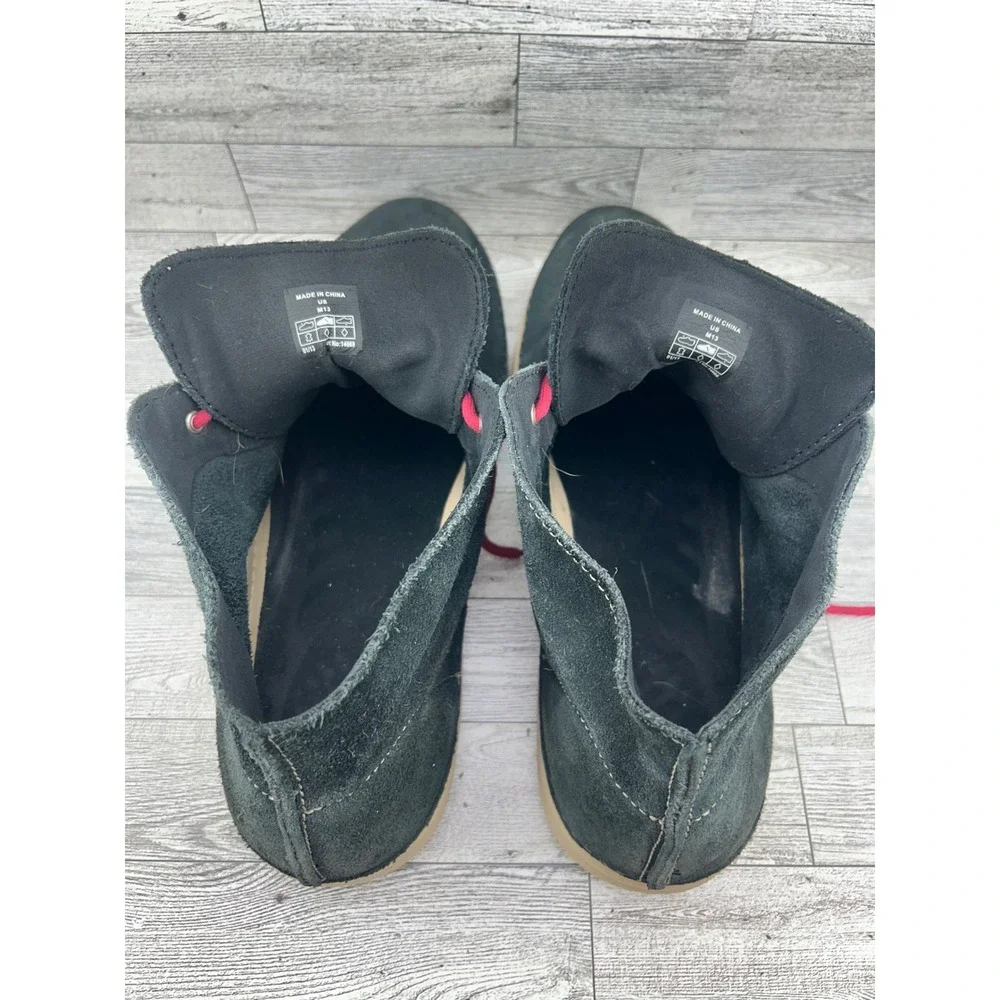 Crocs Men Desert Chukka Boots Charcoal Grey Suede Pink Laces 14669 Size 13